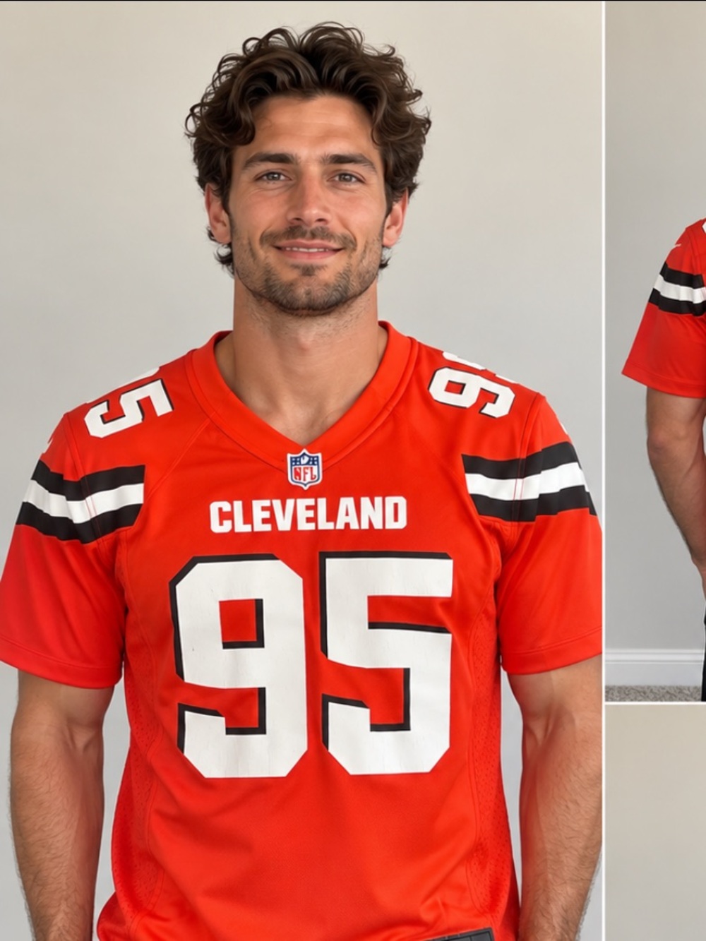 Nike Cleveland Browns Myles Garrett #95 On Field Jersey Orange L